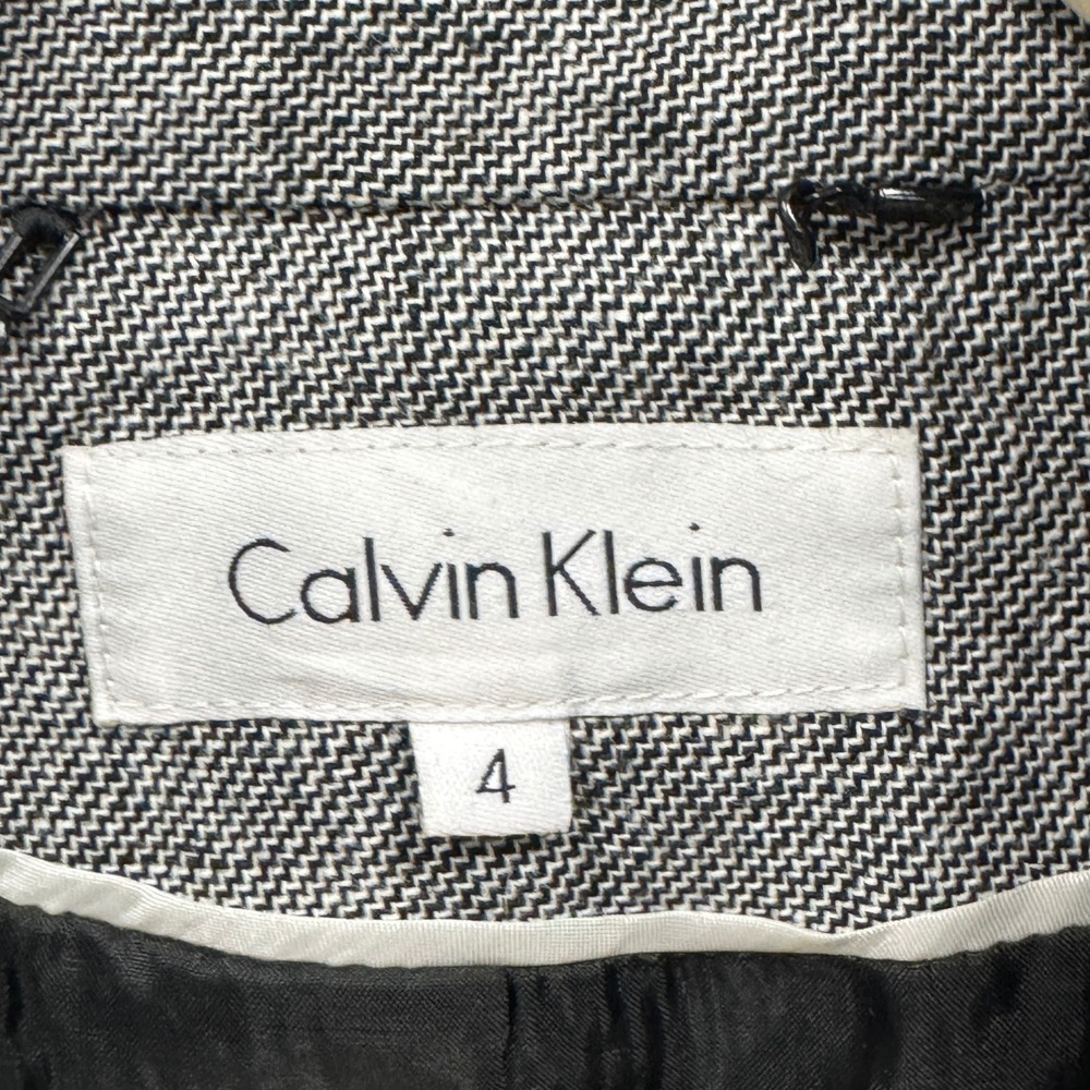 Calvin Klein Grey Linen Blend Double Breasted Cap Sleeve Vest Top Size‎ 4 Career - Picture 5 of 7